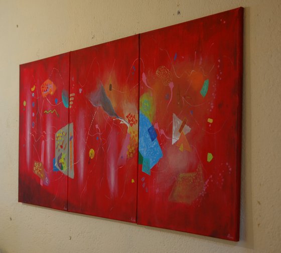 "Elements Of Life IV". Triptych abstraction.