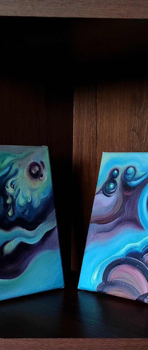 Diamond Waves. Triptych by Tetiana Borys