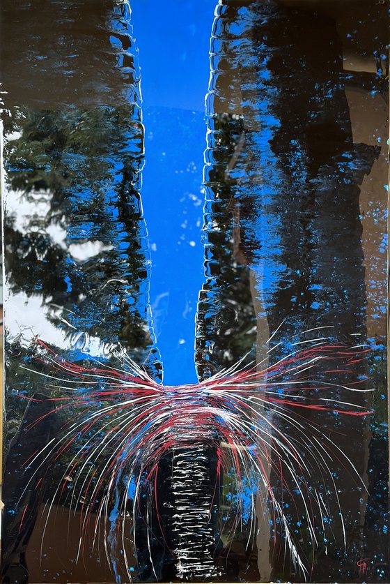 Forever — Blue-Black Resin Abstract, 150 cm