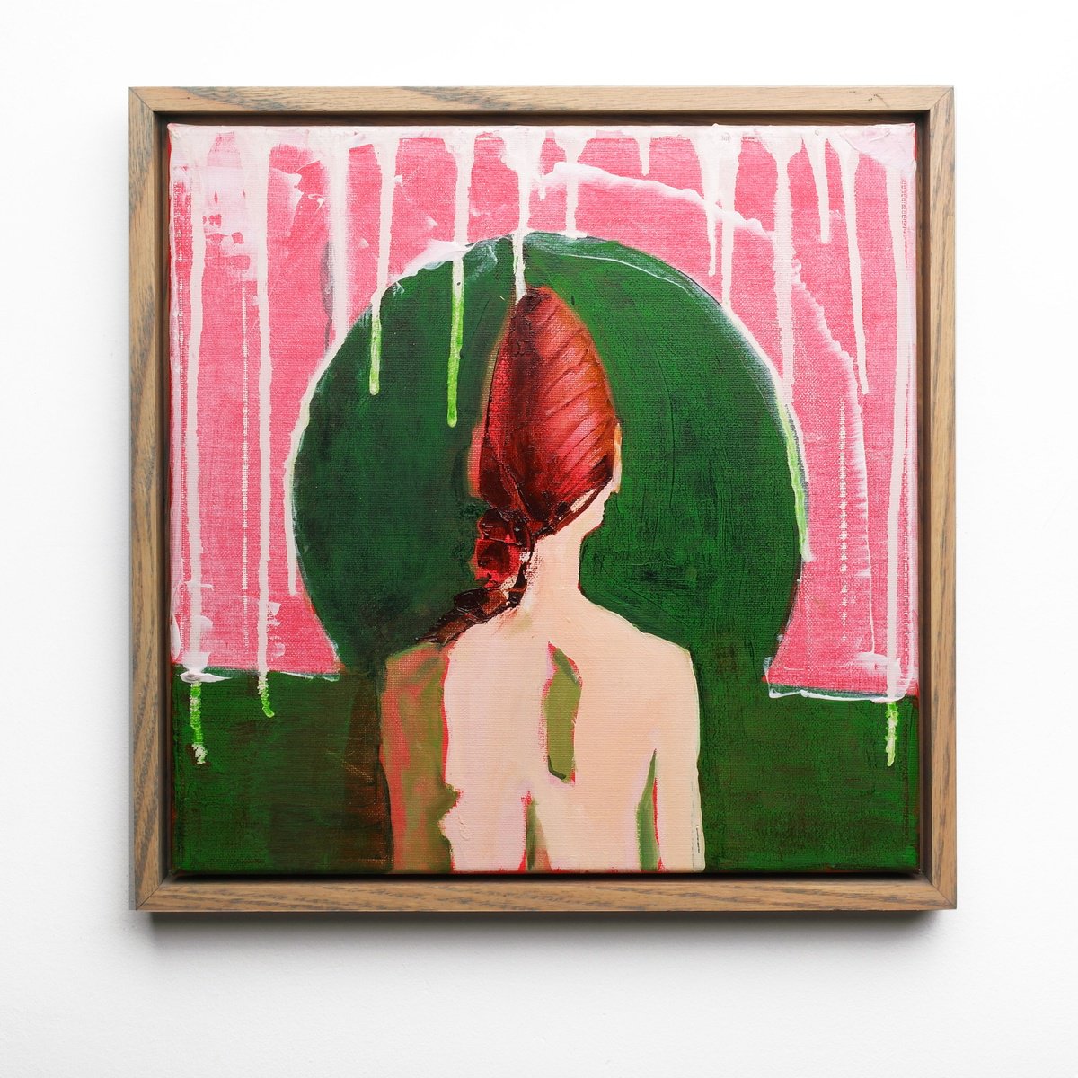 Surrealistic Portrait Oil Painting By Bohdan Katolyk, 13 X 13, Rudimentary Dreams Iv, Original Artwork