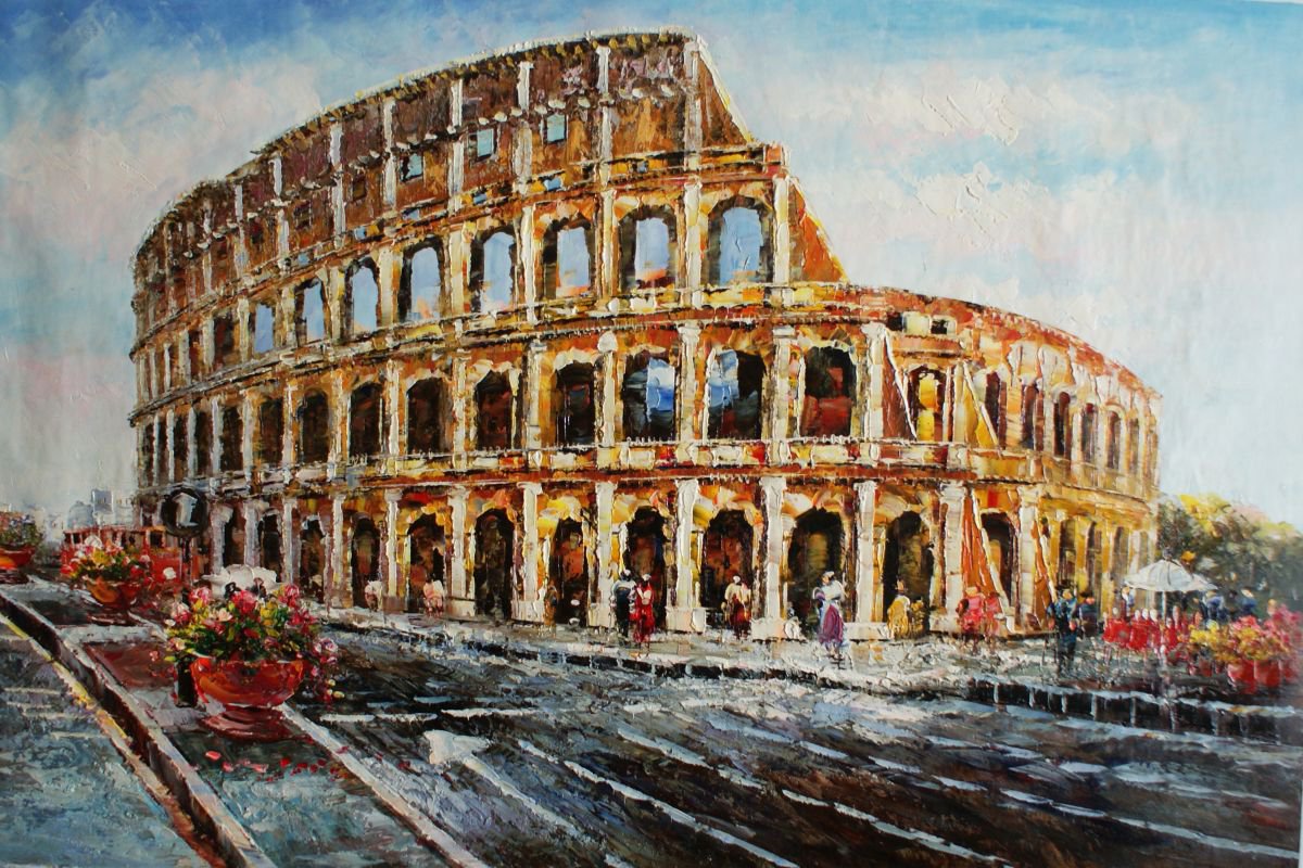 Rome canvas / oil. Size 60x90 cm. by Thomas Wu