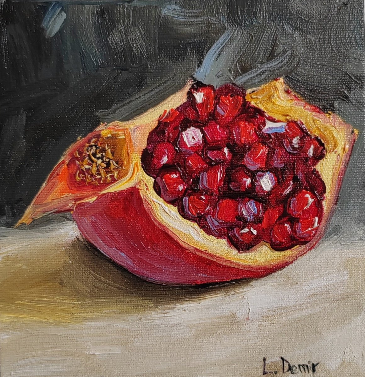 Pomegranate fruit still life by Leyla Demir