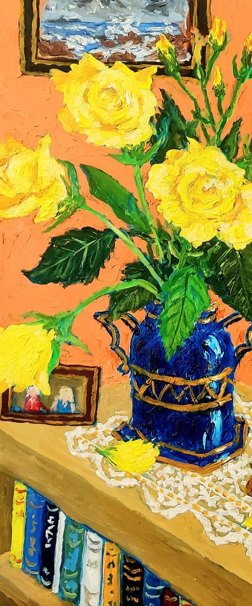 vase of yellow roses #2 by Colin Ross Jack