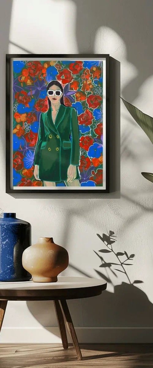 Woman in Green Coat by Sasha Robinson