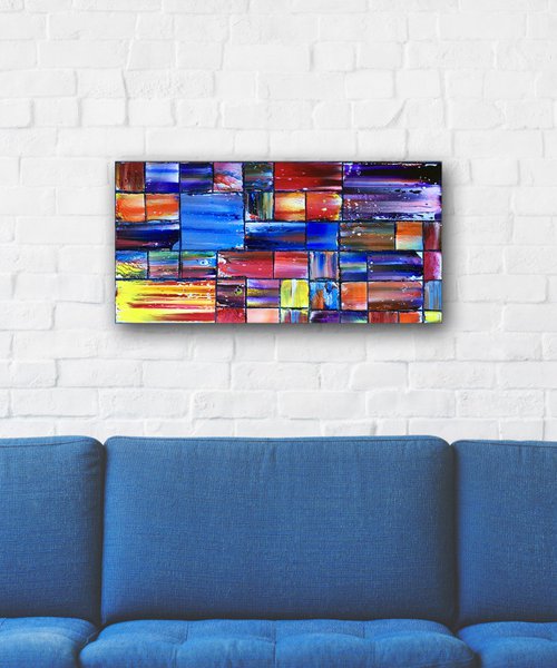 "Guess Who's Back?" - SPECIAL PRICE + FREE USA SHIPPING - Original PMS Abstract Oil Painting On Wood - 24" x 12" by Preston M. Smith (PMS)