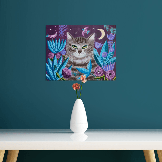 Leo’s Garden- cat painting