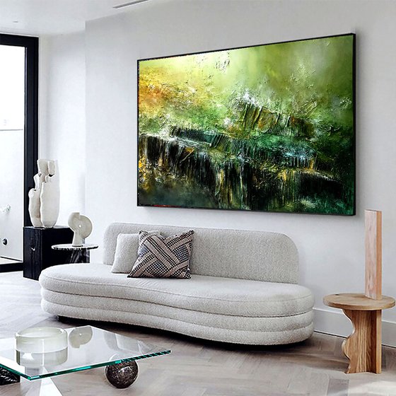 Swedish landscape 100x150cm Abstract Textured Painting