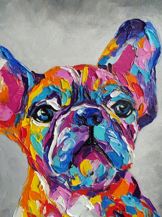 French Bulldog - dog, animals, oil painting, French Bulldog oil painting, pet, pet oil painting, gift, animals art, bulldog