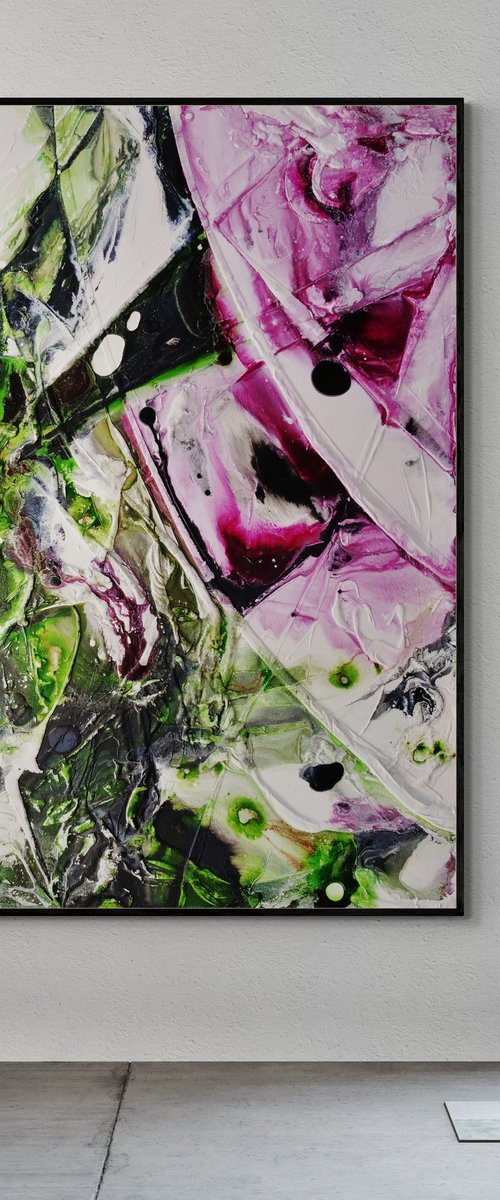 Seeded Violet 140cm x 180cm Textured Abstract Art by Franko