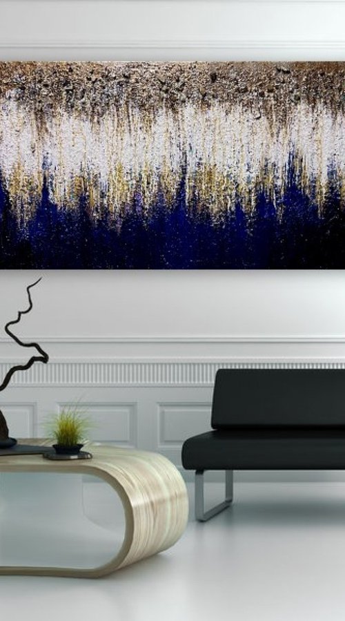 Strange dreams abstract glass glitter textured painting mixed media art by Henrieta Angel