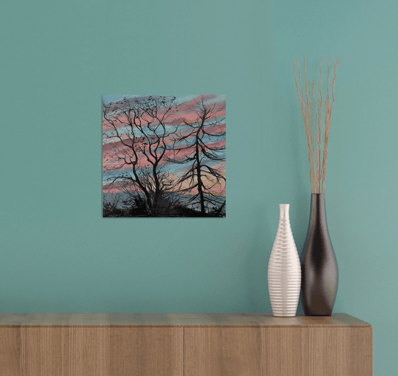 'Winter trees at Sunset'