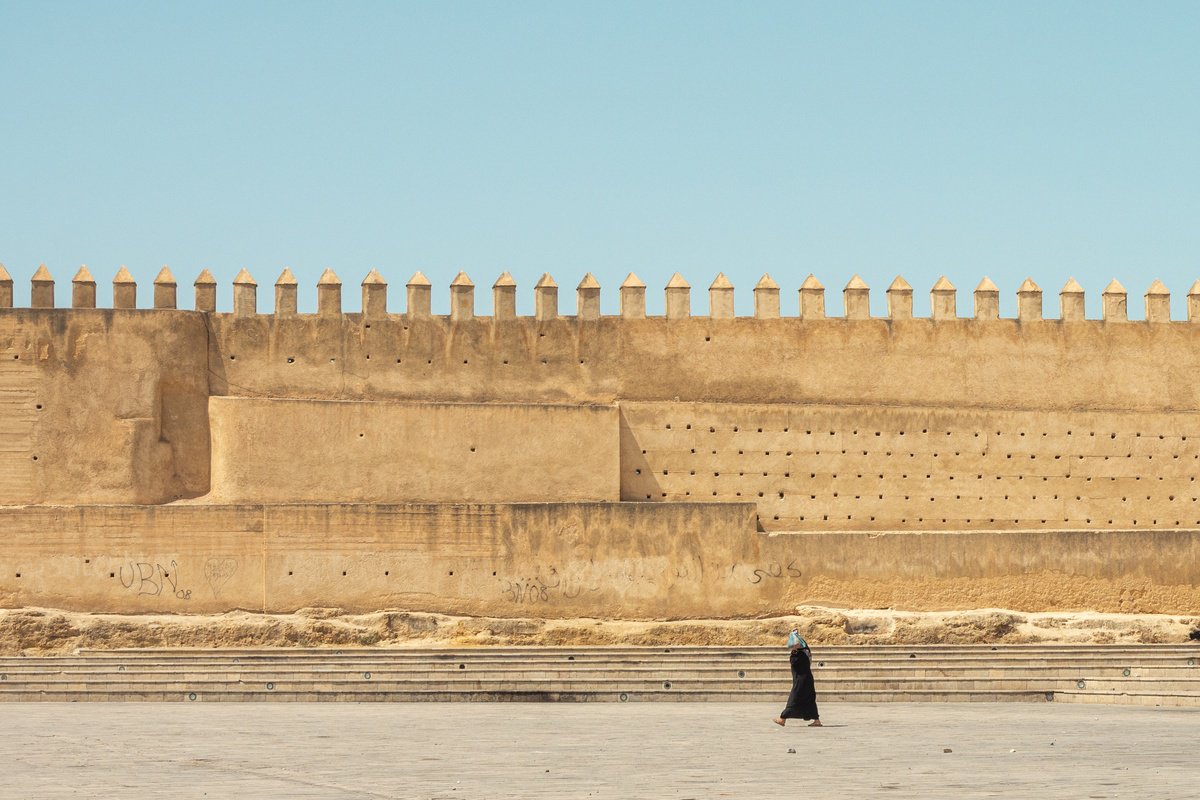 Photorealistic Cityscapes Photograph By Serge Horta, 40 X 27", Walls Of Fes, Original Artwork