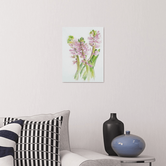 Lush Pink Hyacinths – Botanical Watercolor