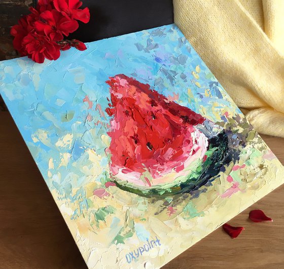 "A slice of watermelon"