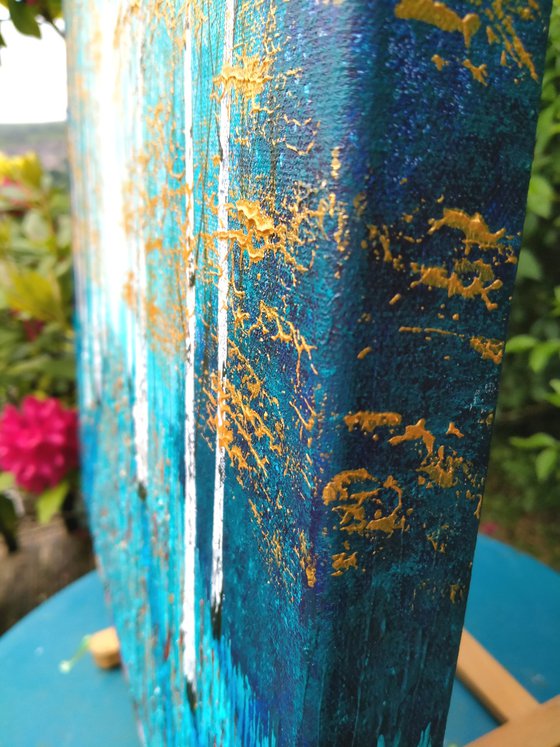 Golden Blue Birch Wood