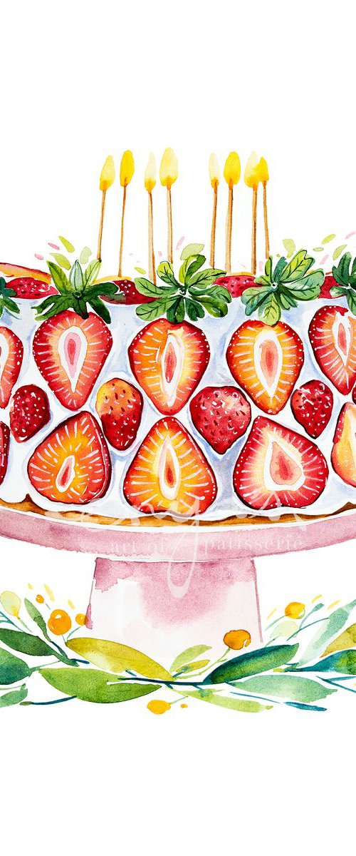 Strawberry birthday cake by Enya Todd
