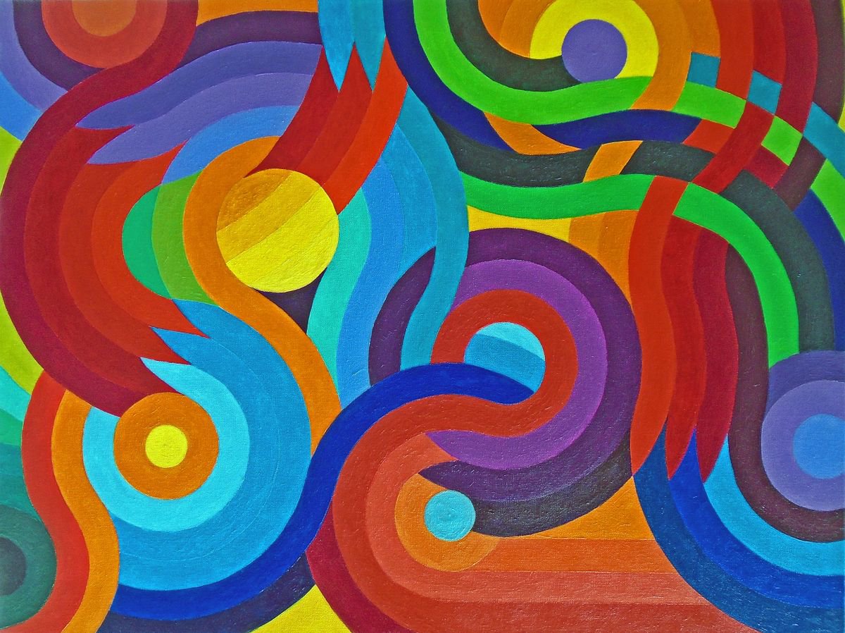 Celebration Of Curves & Colours V2 By Stephen Conroy, 31 X 24, Artwork For Sale On Artfinder