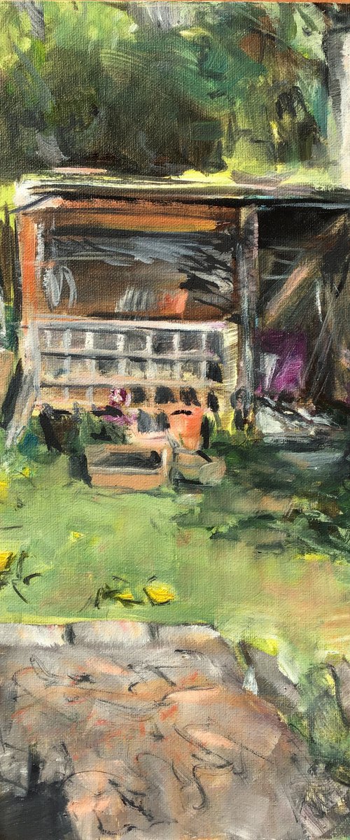 Back Garden, April by Sandra Haney