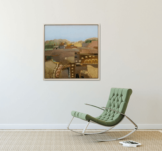 A cloudless blue sky