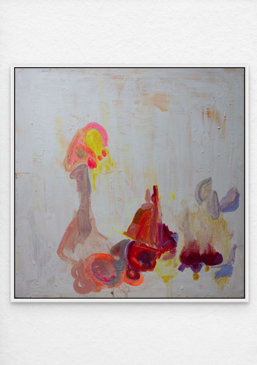 Organic Abstract Acrylic Painting By Kathryn Sillince, 35 X 35", 