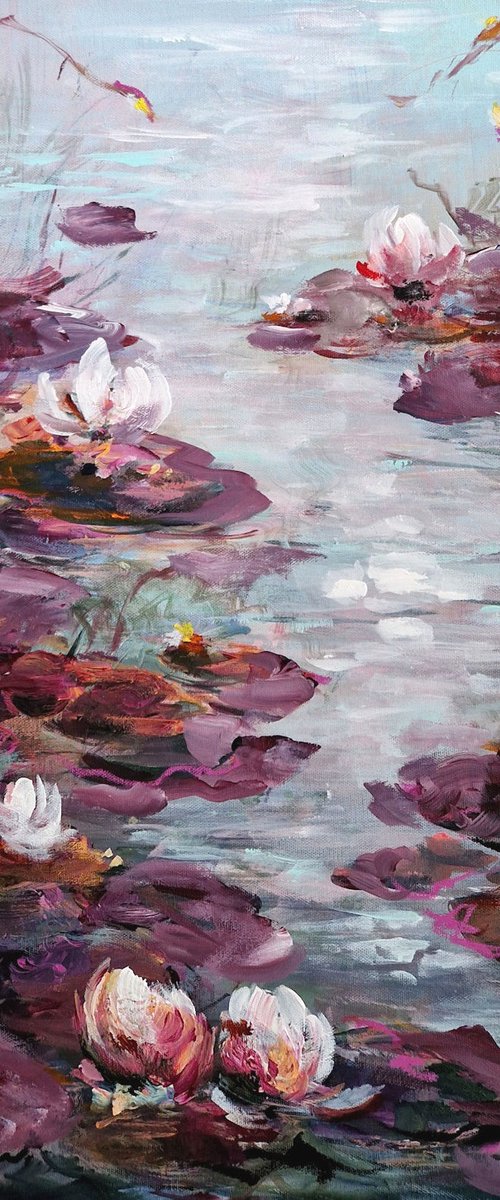 The Purple Lily Pond by Irina Laube