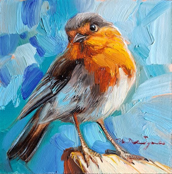 Robin bird painting