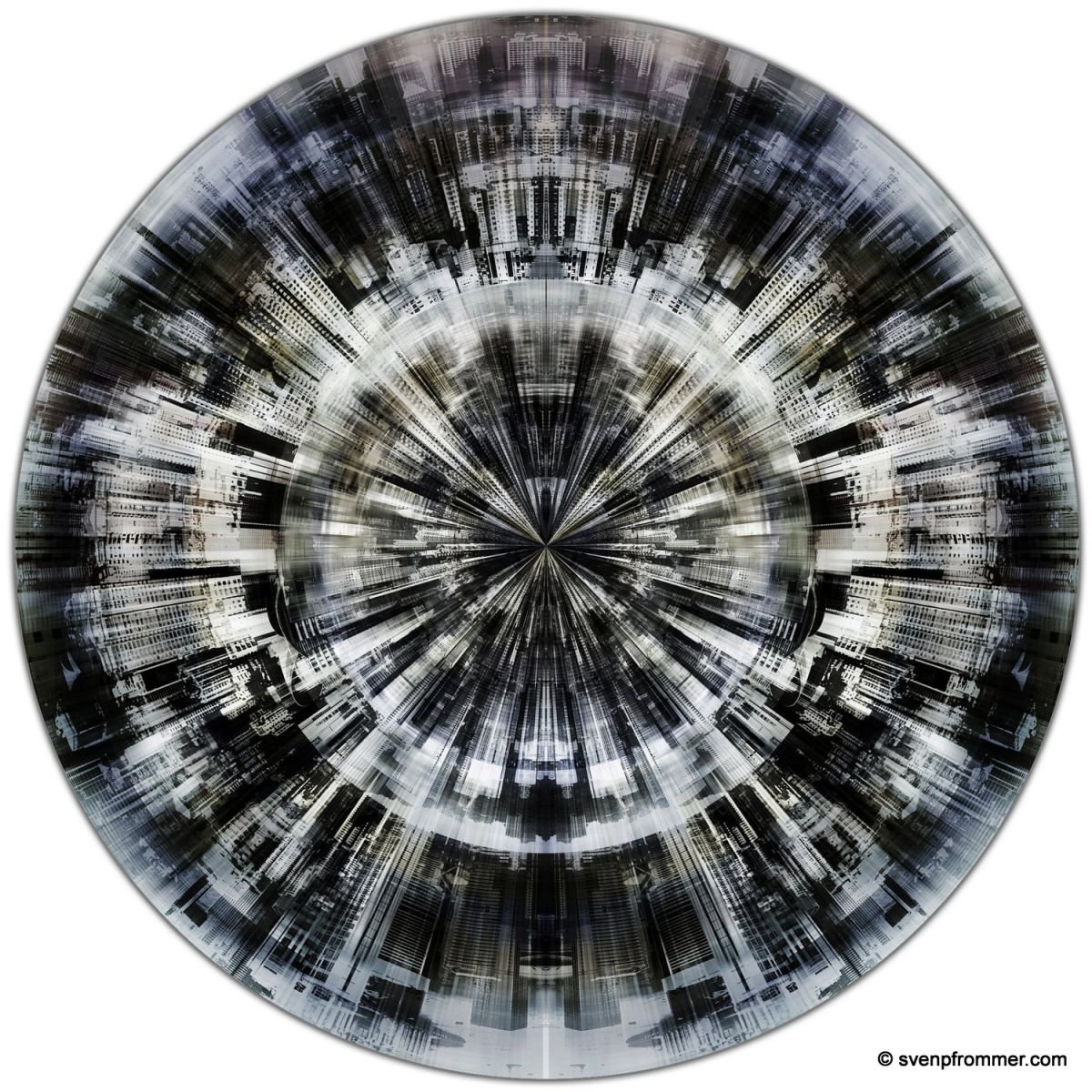 Abstract Cityscapes Photograph By Sven Pfrommer, 39 X 39", Hong Kong Fragments I, Original Artwork