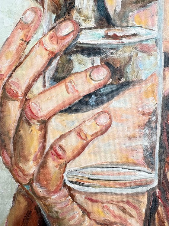 A Girl Drinking Water