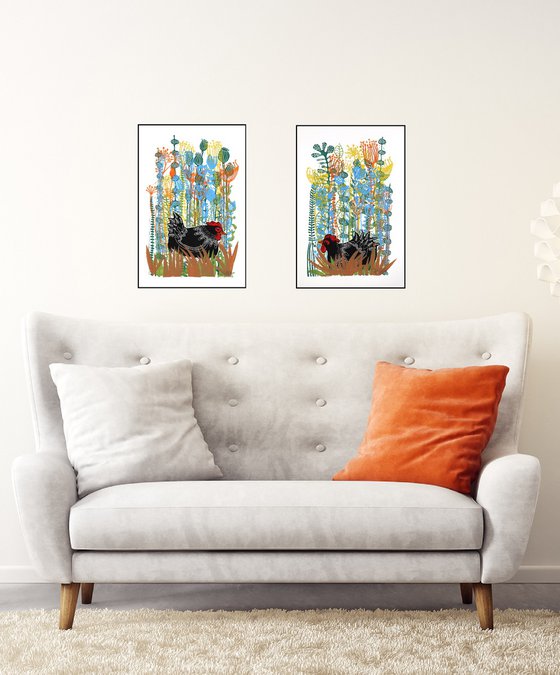 Happy Hens, print set