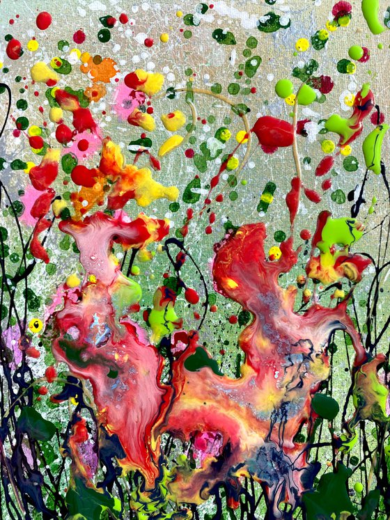 Floral  Blast  Abstract Original Painting