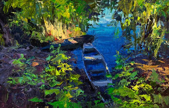 Boats on a Summer Lake