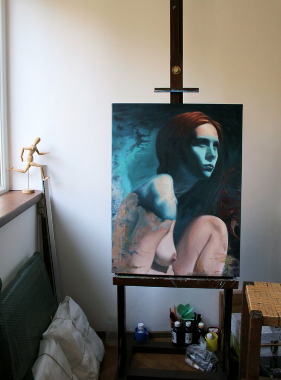 Nude in blue