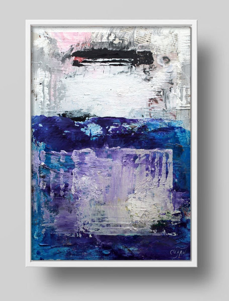 Abstract Acrylic Painting By Veljko Martinovic, 11 X 16", A Few Quiet Days, Original Artwork