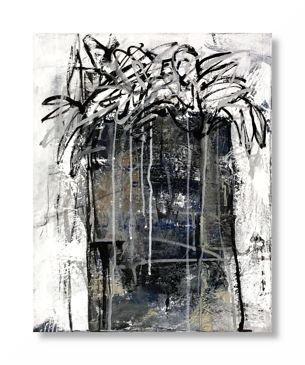 Abstract Acrylic Painting By Jutta Rika Bressem, 16 X 20", Still Life 28/4, Original Artwork