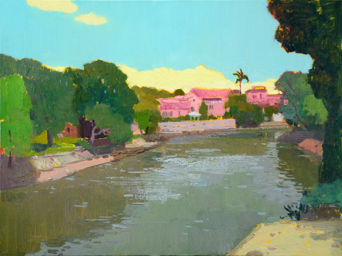 Impressionistic Landscape Oil Painting By Jianzhe Chon, 31 X 24, Landscape Oil Painting:chinese Rural Village 133, Artfinder