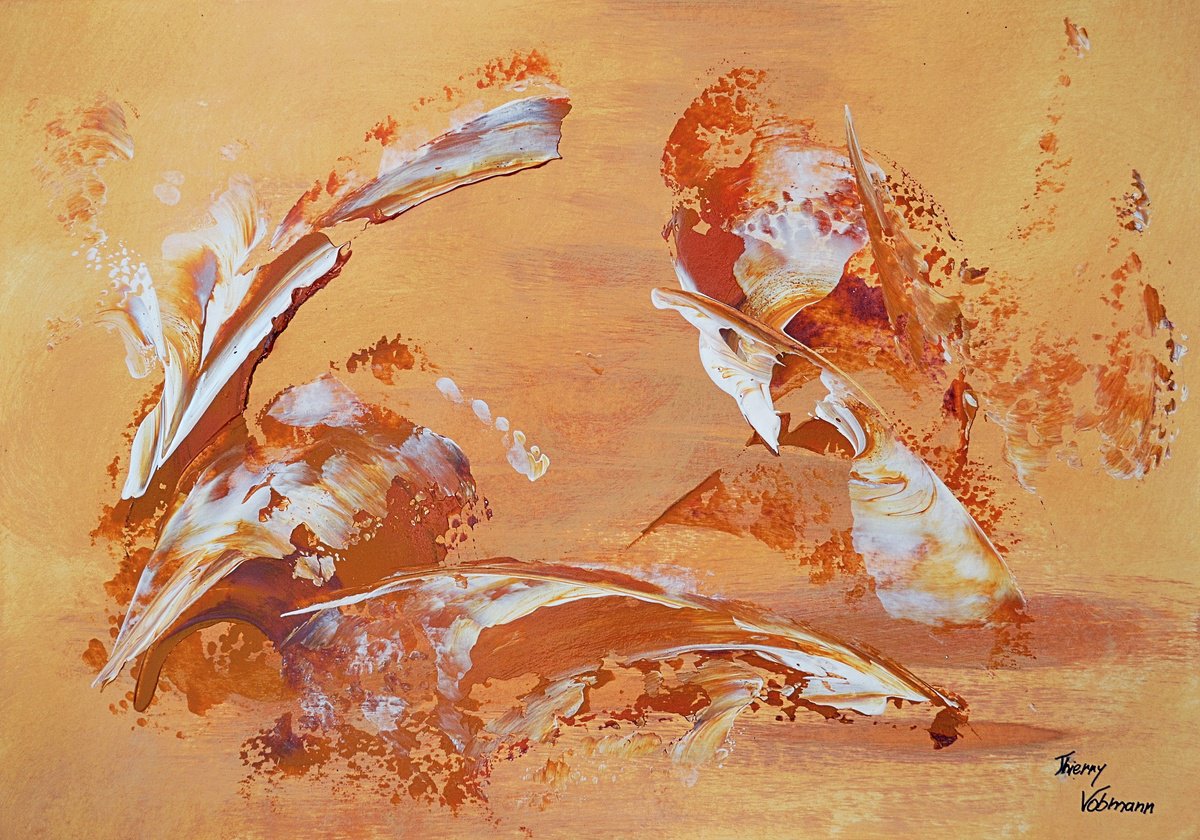 Abstract Acrylic Painting By Thierry Vobmann. Abstract ., 17 X 12", Ideal Gift 133, Original Artwork