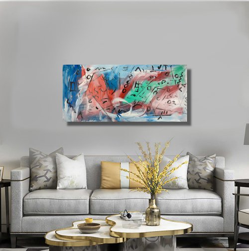 large paintings for living room/extra large painting/abstract Wall Art/original painting/painting on canvas 120x60-title-c794 by Sauro Bos