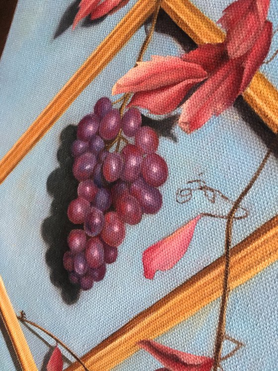 A BUNCH OF GRAPES IN A FRAME