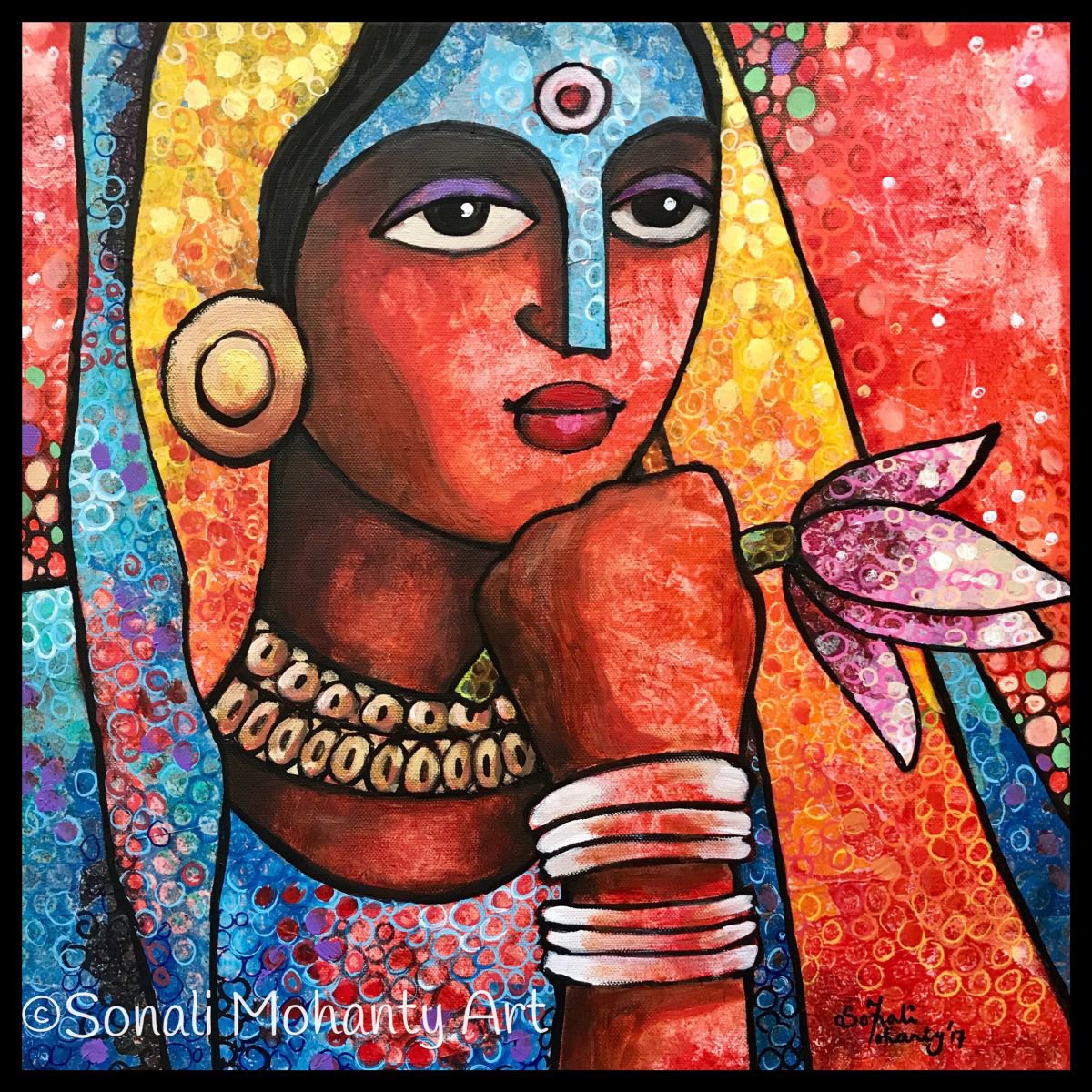 Lady with Lotus by Sonali Mohanty