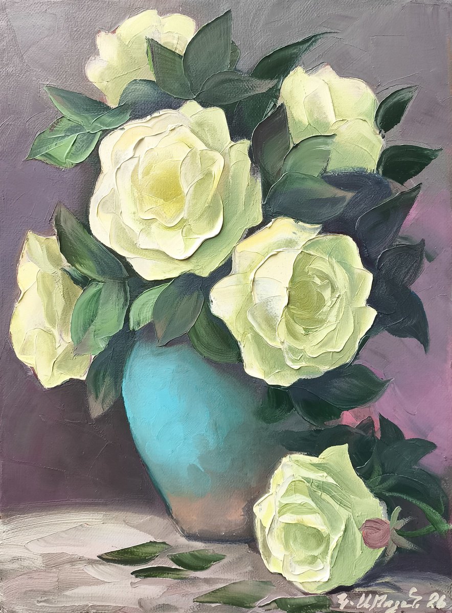 Ivory Rose Harmony By Kamo Atoyan, 12 X 16, Artwork For Sale On Artfinder