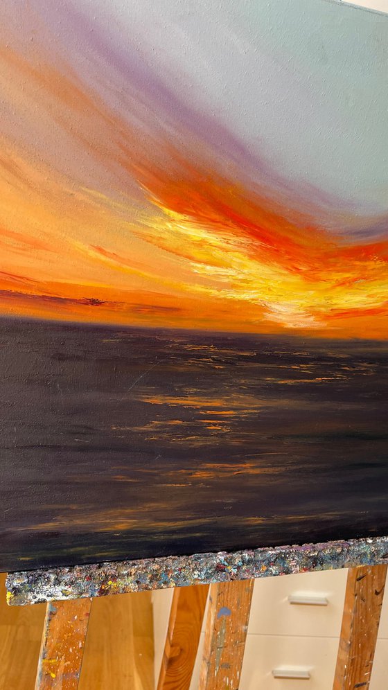 Sunset over the ocean
