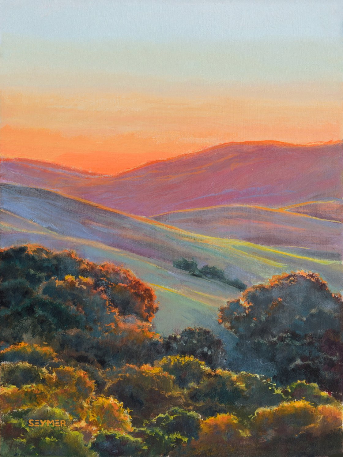 Green Hills Landscape Painting Green Canyon Beach shops Painting Ocean View Painting Original Oil Canvas California Landscape Hills Cali Scenery