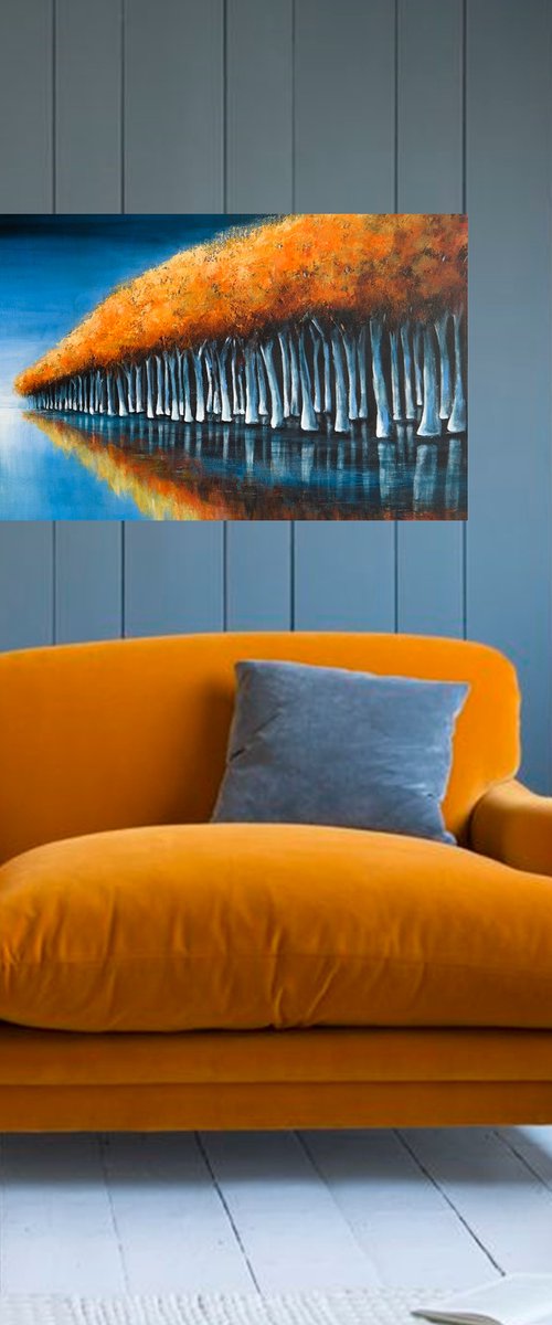 Autumn's Reflexion III - Water and Trees  Series by Danijela Dan