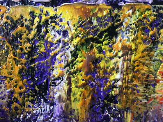 "Rock Me In Purple" - Original Large PMS Oil Painting On Canvas - 36 x 18 inches