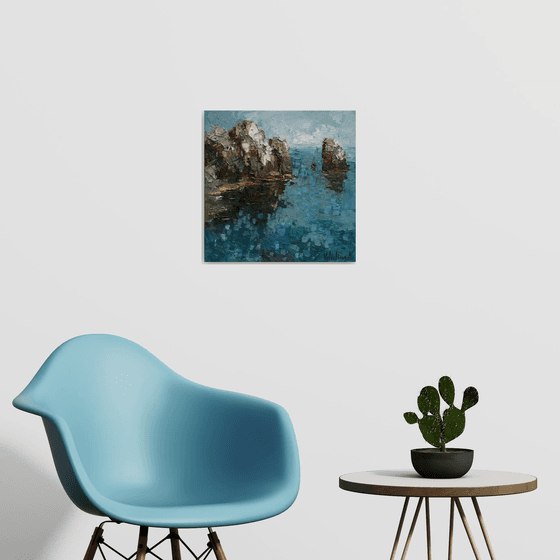 Rocky seascape - Original oil painting