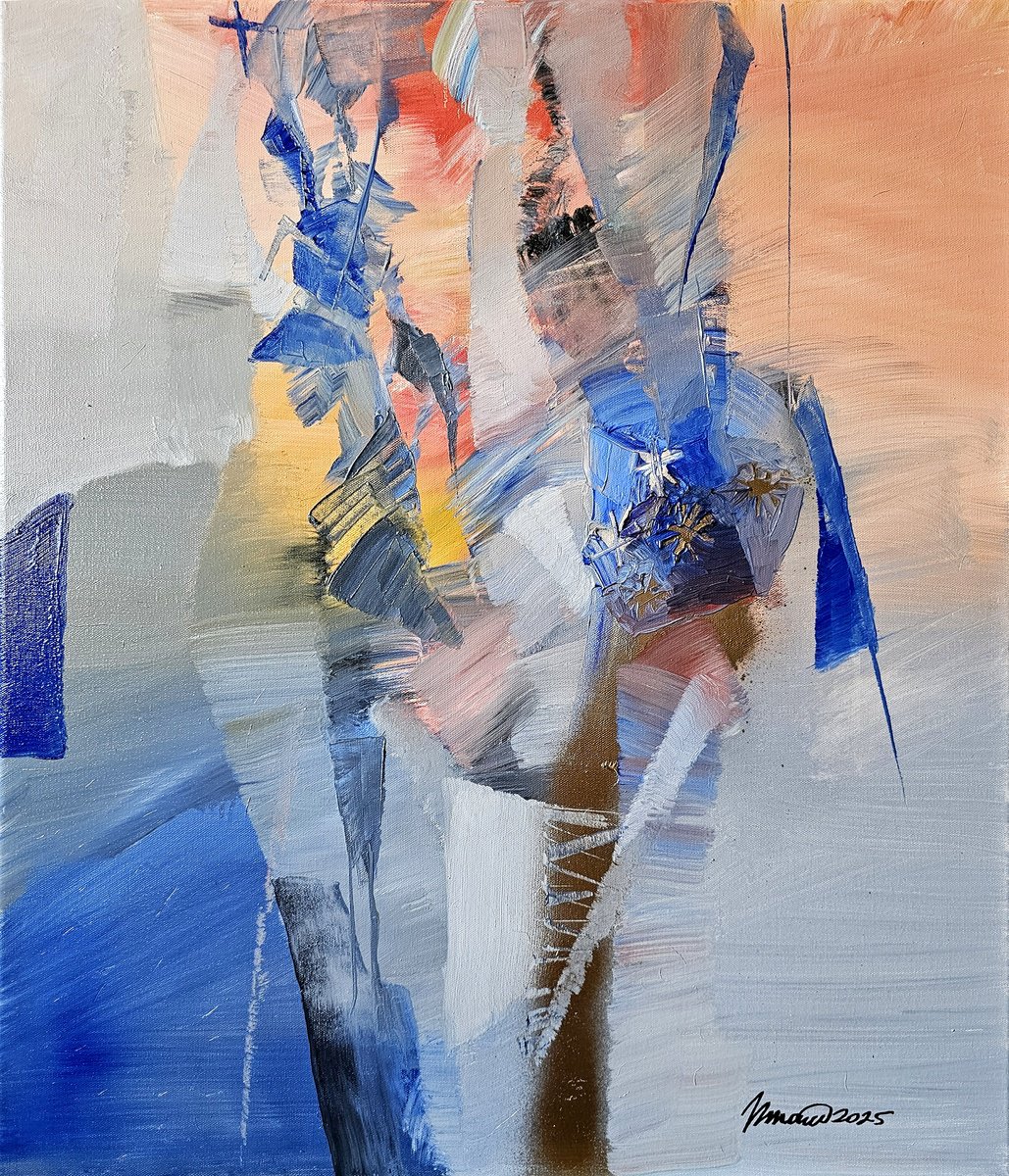 Abstract Oil Painting By Taidakov Nikolai, 24 X 28", Easter Morning, Original Artwork