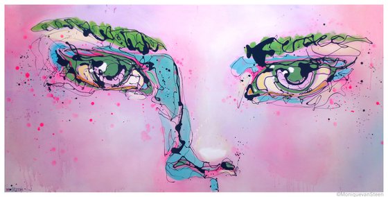 Dreamy pink painting of beautiful eyes: Selubali