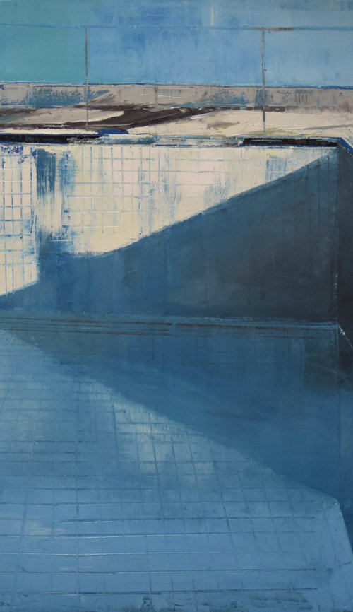 Oil painting, stretched "Pool 16" 100/70cm by Kariko ono