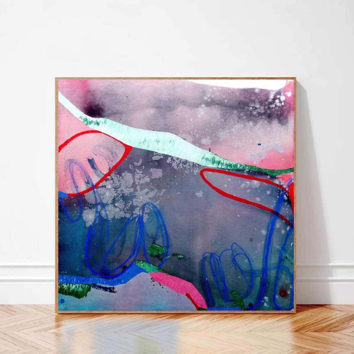 Urban And Pop Abstract Painting By Poovi Art, 36 X 36", Still Holding On, Original Artwork