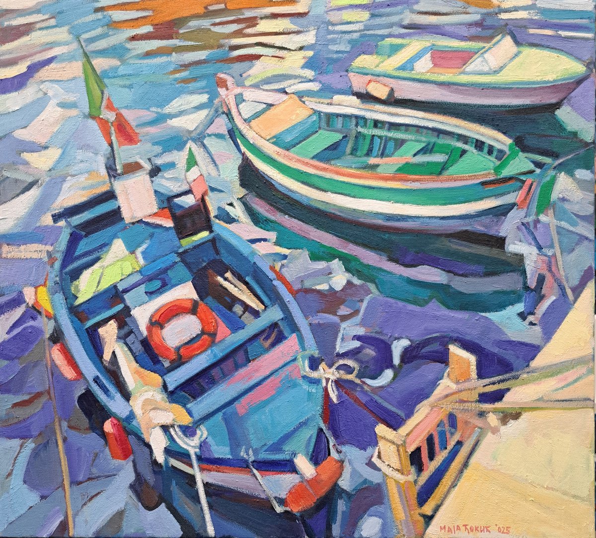 Mediterranean Harbor By Maja ?okic Mihajlovic, 22 X 20, Artwork For Sale On Artfinder